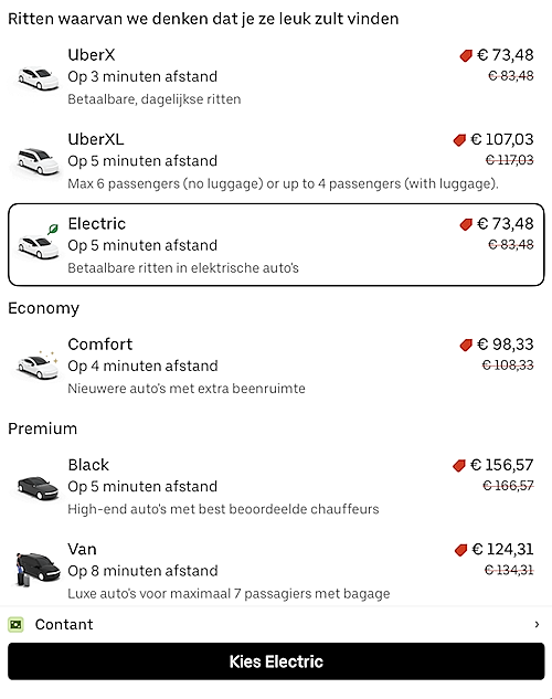 Boek een rit via Uber Senior